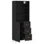 Aparador alto madera contrachapada negro 69,5x34x180 cm de vidaXL, Aparadores - Ref: Foro24-3189414, Precio: 158,35 €, Descue...