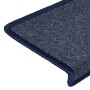 Alfombrillas para escaleras 15 unidades 65x21x4 cm Gris oscuro y azul Borde rectangular en Hogar | Comprar online en Foru.es