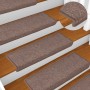 Alfombrillas para escaleras 15 unidades 65x21x4 cm Marrón Borde Rectangular en Hogar | Comprar online en Foru.es