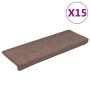 Alfombrillas para escaleras 15 unidades 65x21x4 cm Marrón Borde Rectangular en Hogar | Comprar online en Foru.es