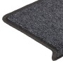 Alfombrillas para escaleras 15 unidades 65x21x4 cm Gris oscuro Borde rectangular en Hogar | Comprar online en Foru.es