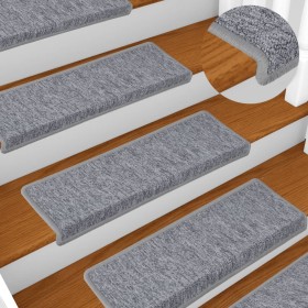 Alfombrillas para escaleras 15 unidades 65x21x4 cm Gris claro Borde rectangular en Hogar | Comprar online en Foru.es