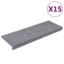 Alfombrillas para escaleras 15 unidades 65x21x4 cm Gris claro Borde rectangular en Hogar | Comprar online en Foru.es