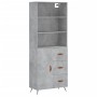 Aparador alto madera contrachapada gris hormigón 69,5x34x180 cm de vidaXL, Aparadores - Ref: Foro24-3189417, Precio: 149,12 €...