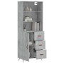 Aparador alto madera contrachapada gris hormigón 69,5x34x180 cm de vidaXL, Aparadores - Ref: Foro24-3189417, Precio: 149,12 €...