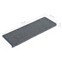 Alfombrillas para escaleras 15 unidades 65x21x4 cm Gris claro y azul Borde rectangular en Hogar | Comprar online en Foru.es