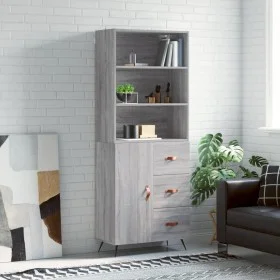 Hohes Sideboard aus sonomagrauem Sperrholz, 69,5 x 34 x 180 cm von vidaXL, Sideboards - Ref: Foro24-3189419, Preis: 144,07 €,...