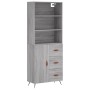 Aparador alto madera contrachapada gris sonoma 69,5x34x180 cm de vidaXL, Aparadores - Ref: Foro24-3189419, Precio: 152,99 €, ...