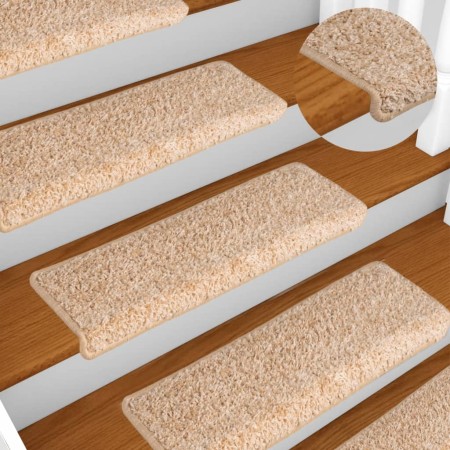 Alfombrillas para escaleras 15 unidades 65x21x4 cm Borde rectangular dorado en Hogar | Comprar online en Foru.es
