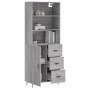 Aparador alto madera contrachapada gris sonoma 69,5x34x180 cm de vidaXL, Aparadores - Ref: Foro24-3189419, Precio: 152,99 €, ...