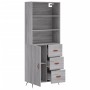 Aparador alto madera contrachapada gris sonoma 69,5x34x180 cm de vidaXL, Aparadores - Ref: Foro24-3189419, Precio: 152,99 €, ...