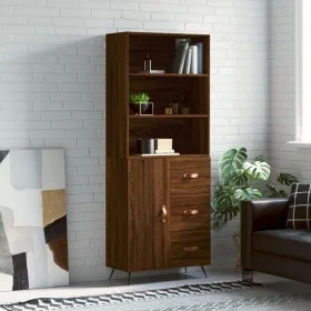 Aparador alto madera contrachapada marrón roble 69,5x34x180 cm de vidaXL, Aparadores - Ref: Foro24-3189420, Precio: 148,85 €,...
