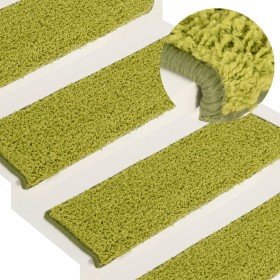 Alfombrillas para escaleras 15 unidades 65x21x4 cm Verde Borde Rectangular en Hogar | Comprar online en Foru.es