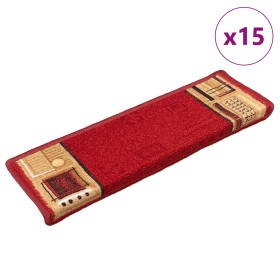 Alfombrilla autoadhesiva para escalera 15 uds rojo 65x21x4 cm en Hogar | Comprar online en Foru.es