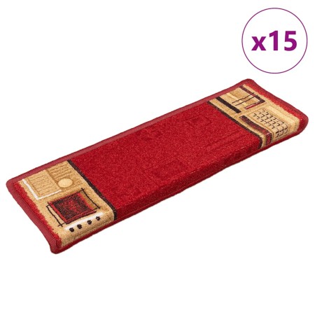 Alfombrilla autoadhesiva para escalera 15 uds rojo 65x21x4 cm en Hogar | Comprar online en Foru.es