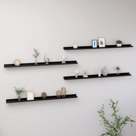 Estantes de pared 4 unidades negro 115x9x3 cm en Estanterías | Comprar online en Foru.es