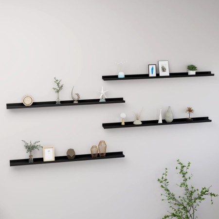 Estantes de pared 4 unidades negro 115x9x3 cm en Estanterías | Comprar online en Foru.es