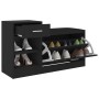 Banco zapatero de madera de ingeniería negro 94,5x31x57 cm en Zapateros y organizadores de calzado | Comprar online en Foru.es