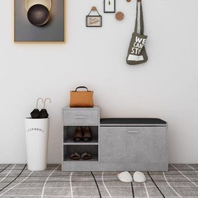 Banco zapatero madera de ingeniería gris hormigón 94,5x31x57 cm en Zapateros y organizadores de calzado | Comprar online en Foru