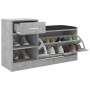 Banco zapatero madera de ingeniería gris hormigón 94,5x31x57 cm en Zapateros y organizadores de calzado | Comprar online en Foru