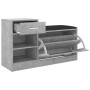 Banco zapatero madera de ingeniería gris hormigón 94,5x31x57 cm en Zapateros y organizadores de calzado | Comprar online en Foru