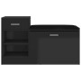 Banco zapatero madera de ingeniería negro brillo 94,5x31x57 cm en Zapateros y organizadores de calzado | Comprar online en Foru.