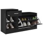 Banco zapatero madera de ingeniería negro brillo 94,5x31x57 cm en Zapateros y organizadores de calzado | Comprar online en Foru.