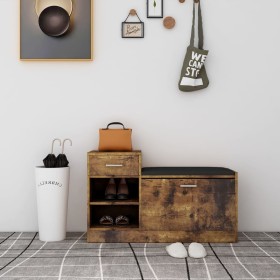 Banco zapatero madera de ingeniería roble ahumado 94,5x31x57 cm en Zapateros y organizadores de calzado | Comprar online en Foru