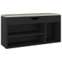Banco zapatero con cojín madera ingeniería negro 104x30x49 cm en Zapateros y organizadores de calzado | Comprar online en Foru.e