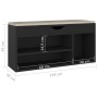 Banco zapatero con cojín madera ingeniería negro 104x30x49 cm en Zapateros y organizadores de calzado | Comprar online en Foru.e
