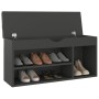 Banco zapatero con cojín madera ingeniería gris 104x30x49 cm en Zapateros y organizadores de calzado | Comprar online en Foru.es