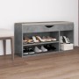 Banco zapatero cojín contrachapada gris hormigón 104x30x49 cm en Zapateros y organizadores de calzado | Comprar online en Foru.e