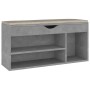 Banco zapatero cojín contrachapada gris hormigón 104x30x49 cm en Zapateros y organizadores de calzado | Comprar online en Foru.e