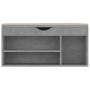 Banco zapatero cojín contrachapada gris hormigón 104x30x49 cm en Zapateros y organizadores de calzado | Comprar online en Foru.e