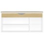Banco zapatero con cojín madera ingeniería blanco/roble sonoma en Zapateros y organizadores de calzado | Comprar online en Foru.