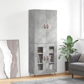 Aparador alto madera contrachapada gris hormigón 69,5x34x180 cm de vidaXL, Aparadores - Ref: Foro24-3195711, Precio: 154,58 €...