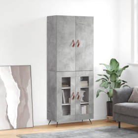 Aparador alto madera contrachapada gris hormigón 69,5x34x180 cm de vidaXL, Aparadores - Ref: Foro24-3195711, Precio: 156,61 €...