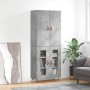 Aparador alto madera contrachapada gris hormigón 69,5x34x180 cm de vidaXL, Aparadores - Ref: Foro24-3195711, Precio: 156,61 €...