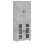 Aparador alto madera contrachapada gris hormigón 69,5x34x180 cm de vidaXL, Aparadores - Ref: Foro24-3195711, Precio: 156,61 €...