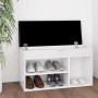 Banco zapatero con cojín madera ingeniería blanco 80x30x47 cm en Zapateros y organizadores de calzado | Comprar online en Foru.e