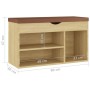 Banco zapatero con cojín madera ingeniería sonoma 80x30x47 cm en Zapateros y organizadores de calzado | Comprar online en Foru.e