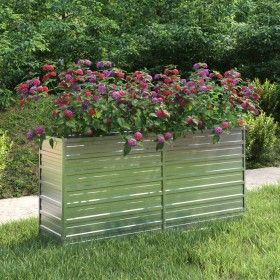 Arriate de acero galvanizado plateado 160x40x77 cm de vidaXL, Maceteros y jardineras - Ref: Foro24-316894, Precio: 56,47 €, D...