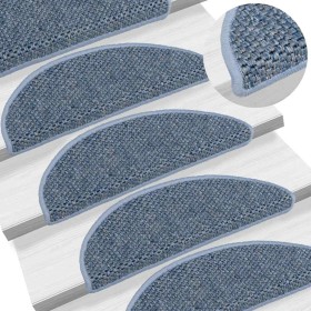 Alfombrilla autoadhesiva escalera sisal 15 uds azul 56x17x3 cm en Hogar | Comprar online en Foru.es