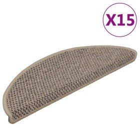 Alfombrilla autoadhesiva escalera sisal 15 uds beige 56x17x3 cm en Hogar | Comprar online en Foru.es