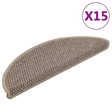 Alfombrilla autoadhesiva escalera sisal 15 uds beige 56x17x3 cm en Hogar | Comprar online en Foru.es