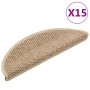 Alfombrilla autoadhesiva escalera sisal 15 uds arena 56x17x3 cm en Hogar | Comprar online en Foru.es