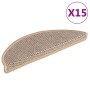 Alfombrilla autoadhesiva escalera sisal 15 uds beige 56x17x3 cm en Hogar | Comprar online en Foru.es