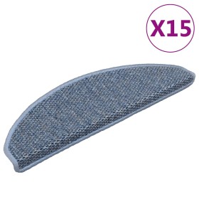 Alfombrilla autoadhesiva escalera sisal 15 uds azul 65x21x4 cm en Hogar | Comprar online en Foru.es