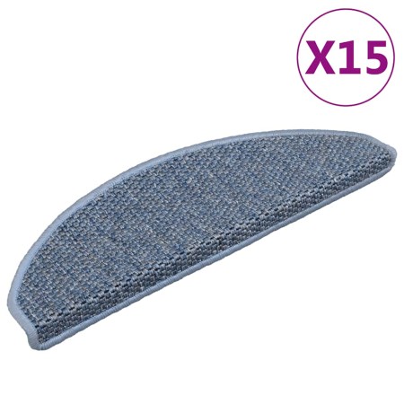 Alfombrilla autoadhesiva escalera sisal 15 uds azul 65x21x4 cm en Hogar | Comprar online en Foru.es