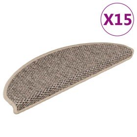Alfombrilla autoadhesiva escalera sisal 15 uds beige 65x21x4 cm en Hogar | Comprar online en Foru.es